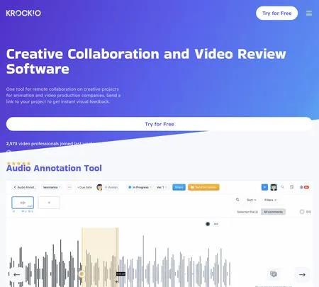 Screenshot of the site of Krock.io
