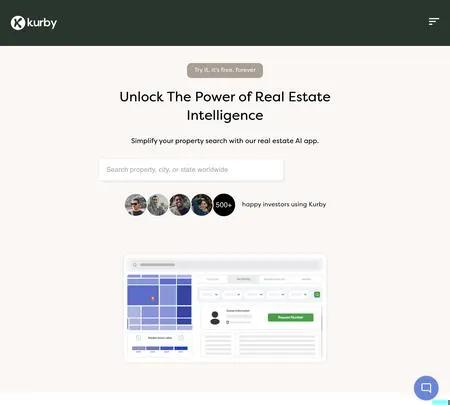 Screenshot of the site of Kurby