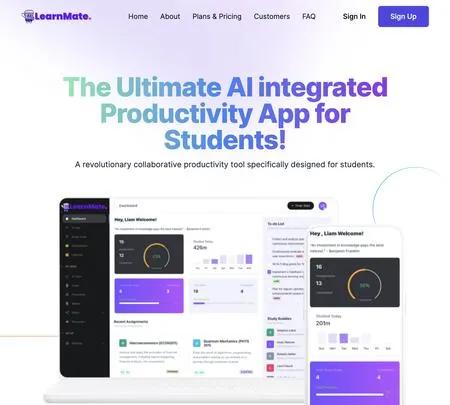 Screenshot of the site of Learnmate