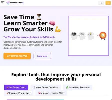 Screenshot of the site of LearnSmarter