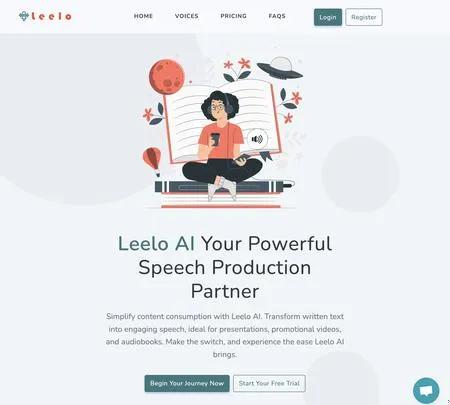 Screenshot of the site of Leelo