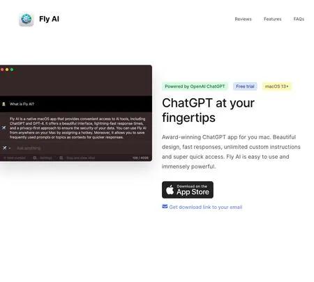 Screenshot of the site of Fly AI