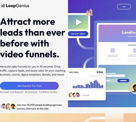 Screenshot of the site of Loopgenius