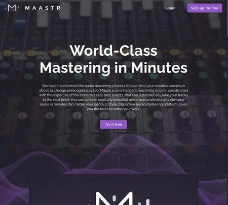 Screenshot of the site of Maastr