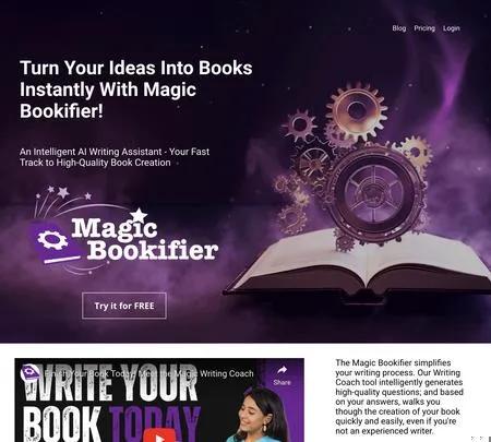 Screenshot of the site of Magic Bookifier