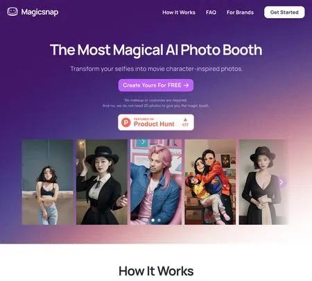 Screenshot of the site of Magicsnap