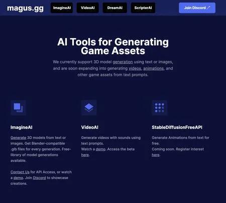 Screenshot of the site of Magus