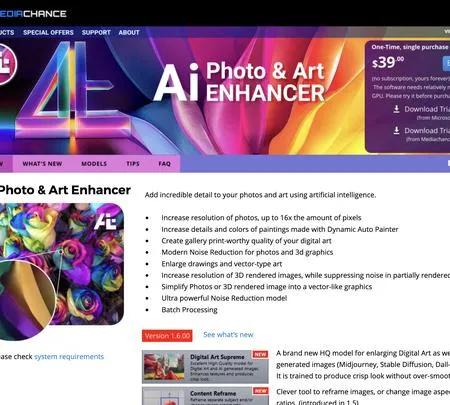 Screenshot of the site of Mediachance