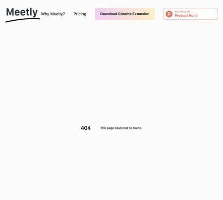 Screenshot of the site of Meetly
