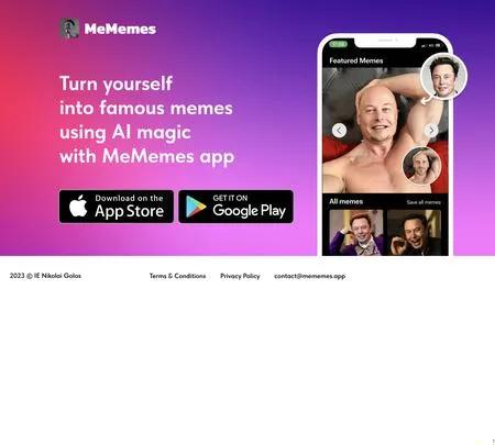 Screenshot of the site of Mememes