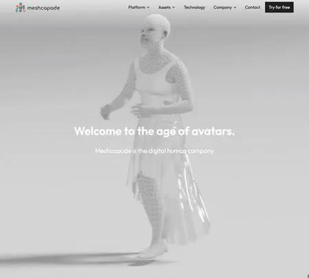 Screenshot of the site of Meshcapade