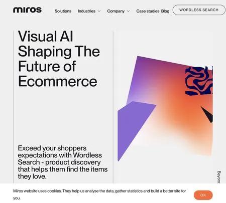 Screenshot of the site of Miros