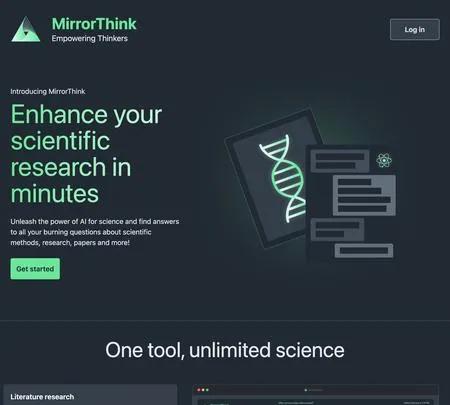 Screenshot of the site of Mirrorthink