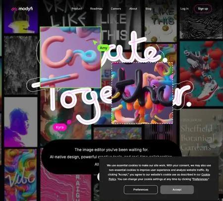 Screenshot of the site of Modyfi