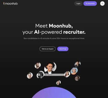 Screenshot of the site of moonhub