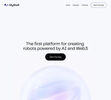Screenshot of the site of MyShell