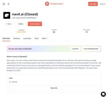 Screenshot of the site of Navit