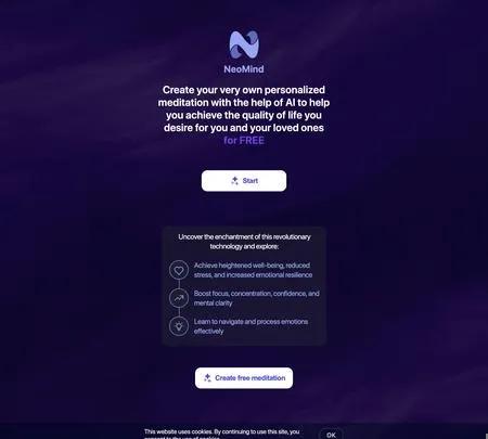 Screenshot of the site of Neomind