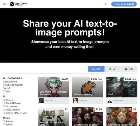 Screenshot of the site of NeutronField