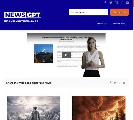 Screenshot of the site of NewsGPT