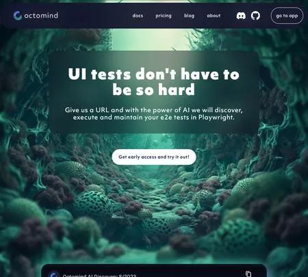 Screenshot of the site of Octomind