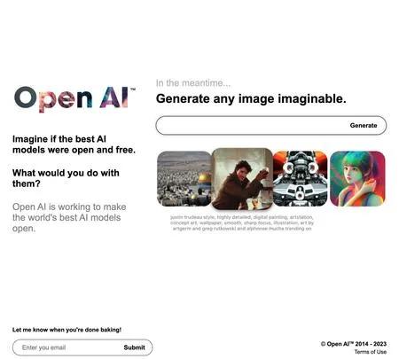 Screenshot of the site of Open AI