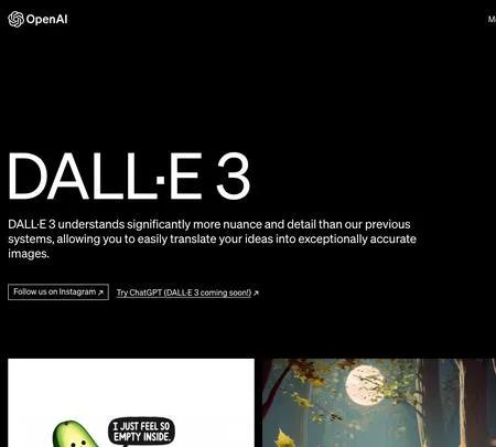 Screenshot of the site of DALL·E3