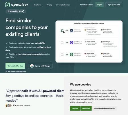 Screenshot of the site of Oppwiser