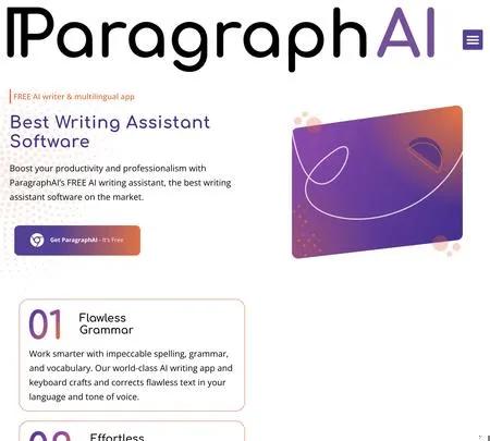 Screenshot of the site of Paragraph AI