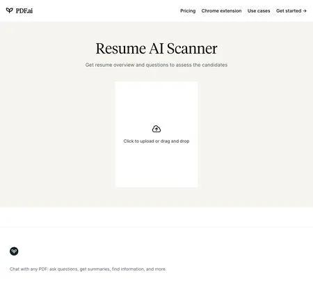 Screenshot of the site of Resume Scanner