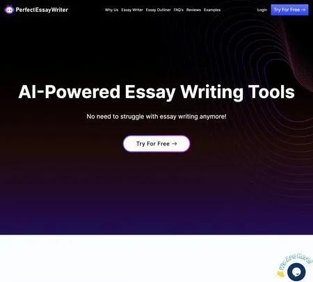 Screenshot of the site of PerfectEssayWriter