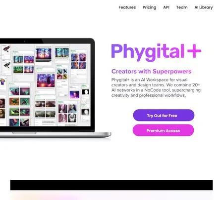 Screenshot of the site of Phygital+