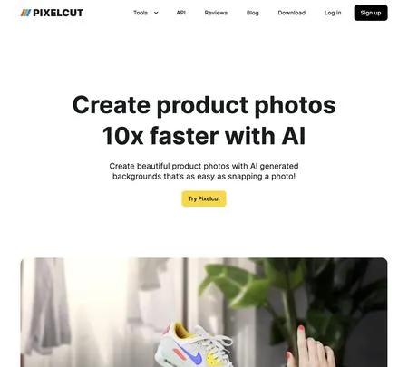 Screenshot of the site of Pixelcut