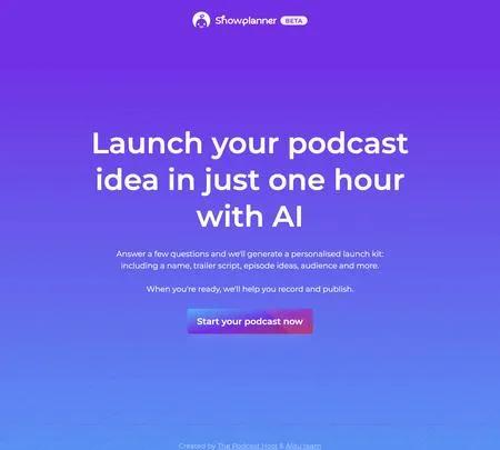Screenshot of the site of Alitu Showplanner