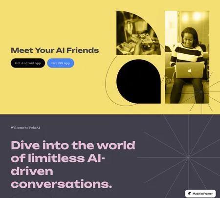 Screenshot of the site of PokeAI