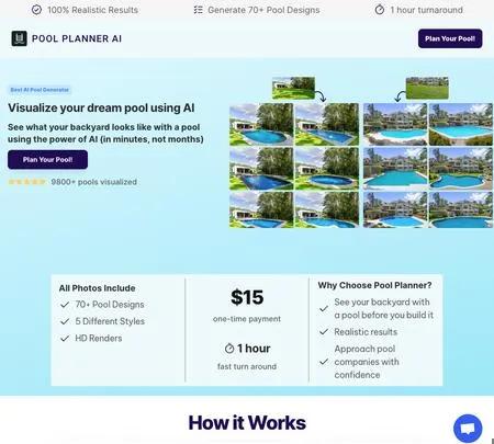 Screenshot of the site of Poolplannerai
