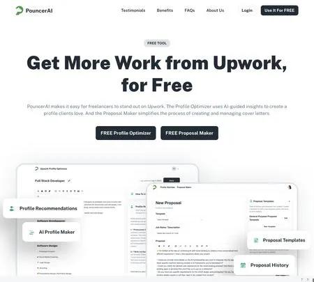 Screenshot of the site of Pouncer