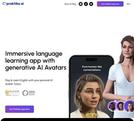 Screenshot of the site of Praktika