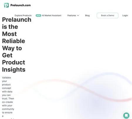 Screenshot of the site of Prelaunch