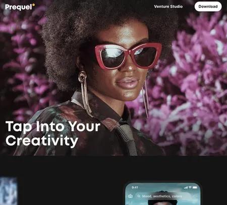 Screenshot of the site of Prequel