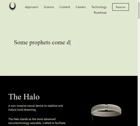 Screenshot of the site of Prophetic