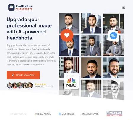 Screenshot of the site of ProPhotos