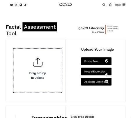 Screenshot of the site of Facial Assessment Tool