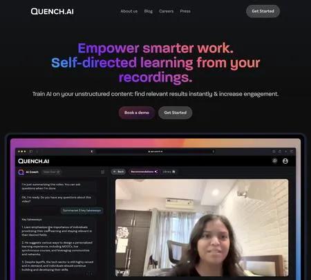 Screenshot of the site of Quench