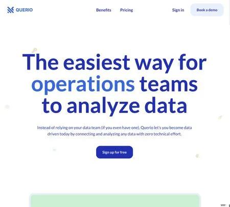 Screenshot of the site of Querio