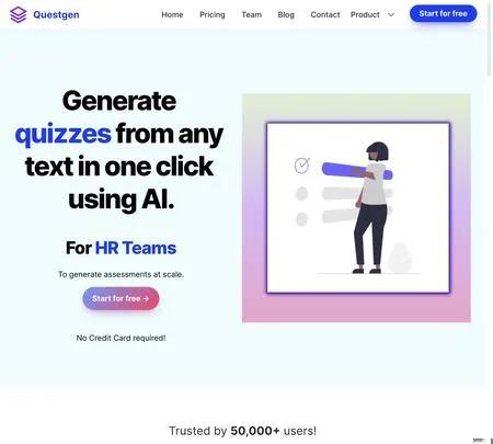 Screenshot of the site of Questgen