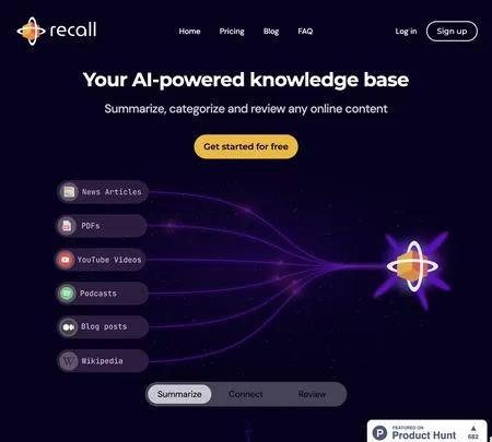 Screenshot of the site of Recall Wiki