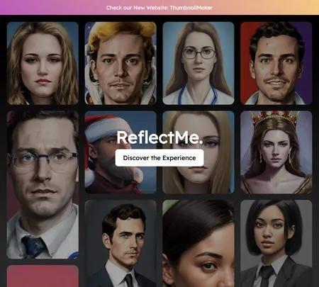 Screenshot of the site of ReflectMe