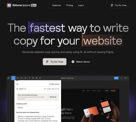 Screenshot of the site of Relume Ipsum