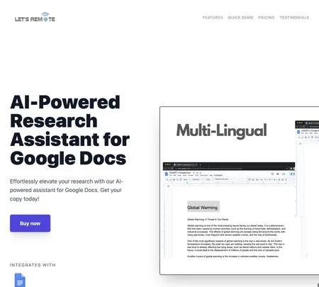 Screenshot of the site of Research PAL